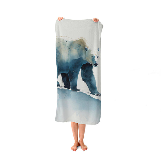 Polar Bear Watercolour Beach Towel