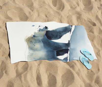 Polar Bear Watercolour Beach Towel