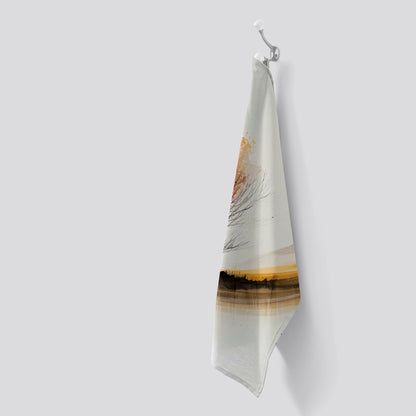 Autumn Landscape Stag Watercolour Tea Towel