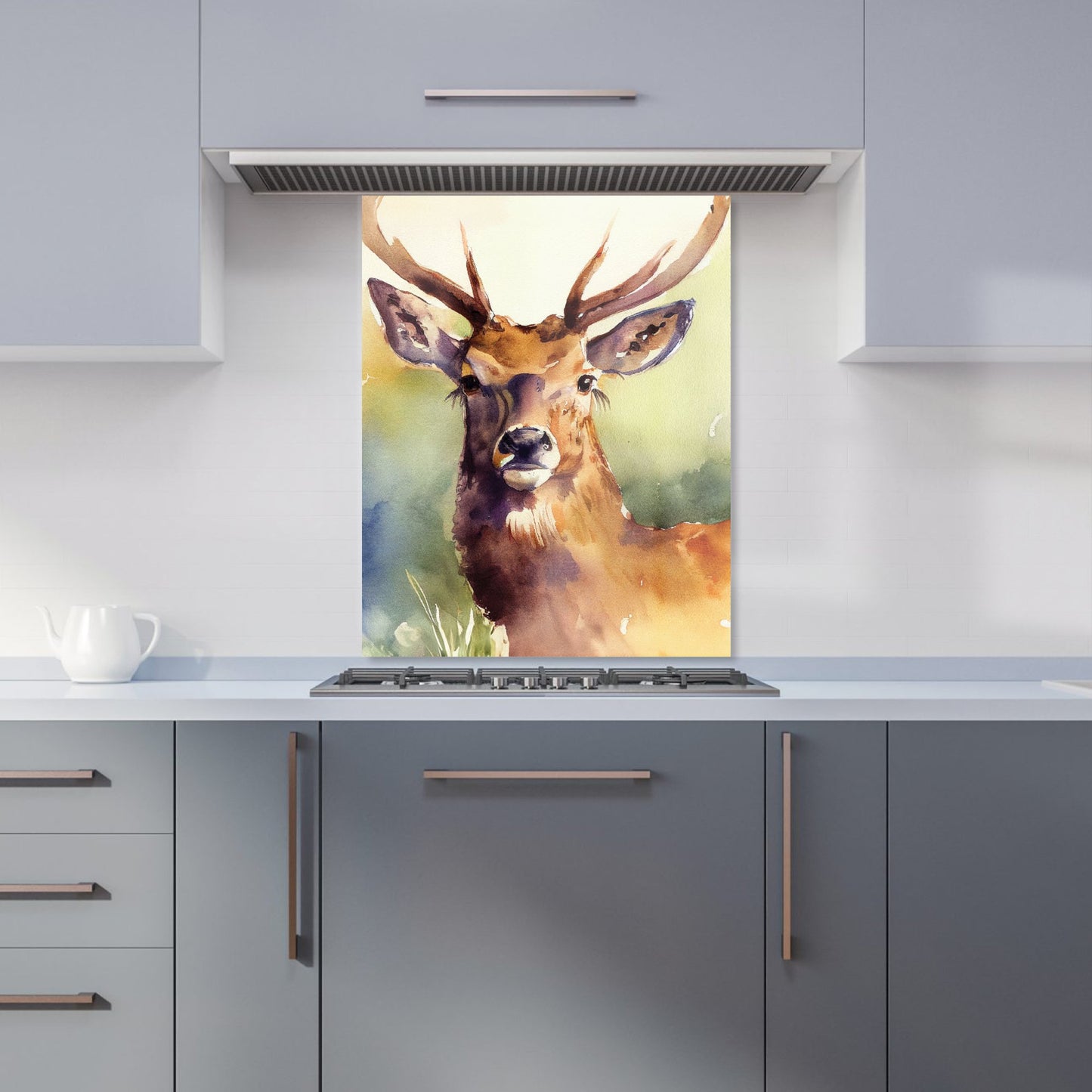 Splendid Stag Watercolour Kitchen Splashback