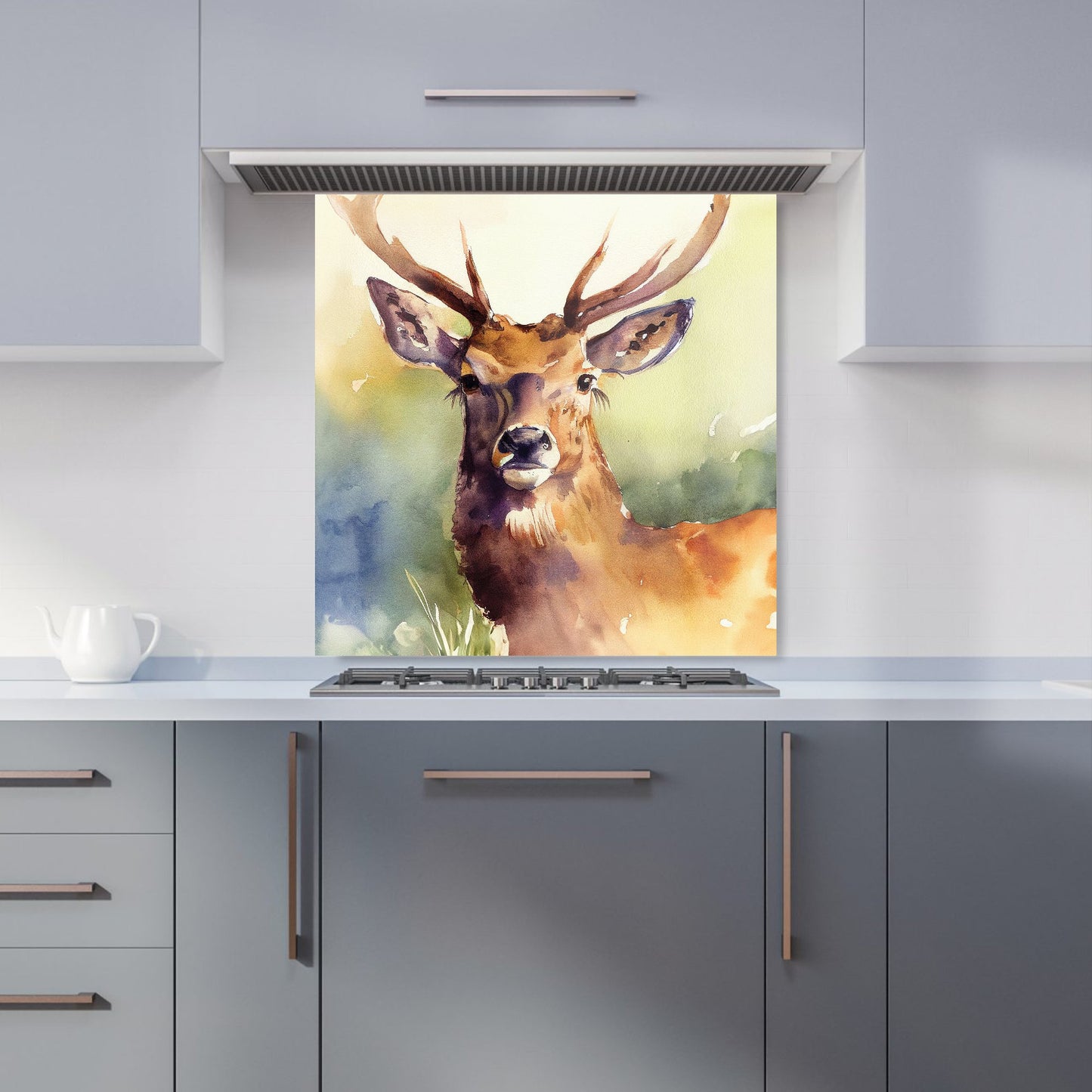 Splendid Stag Watercolour Kitchen Splashback