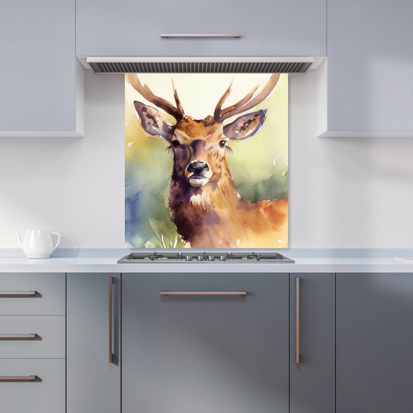 Splendid Stag Watercolour Kitchen Splashback