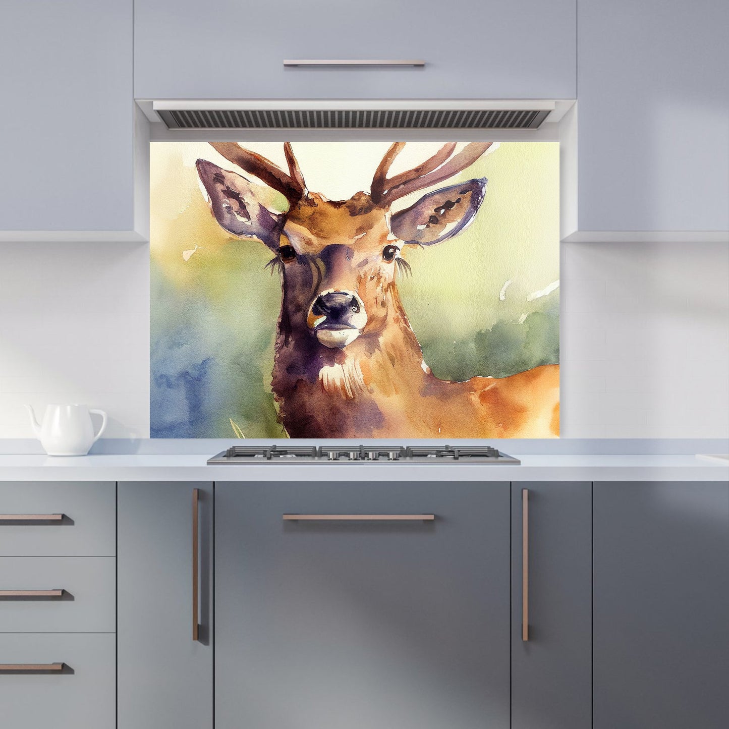 Splendid Stag Watercolour Kitchen Splashback