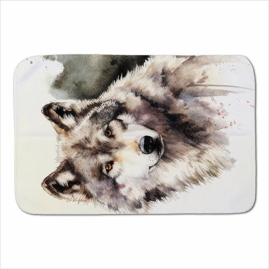 Loyal Wolf Watercolour Sherpa Blanket