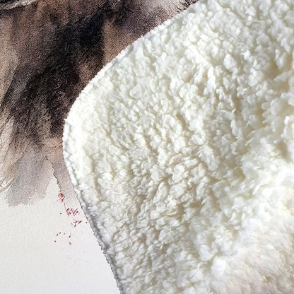 Loyal Wolf Watercolour Sherpa Blanket