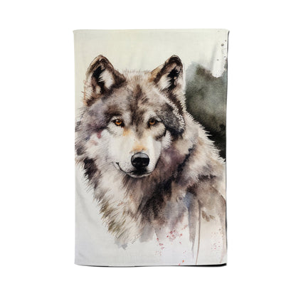 Loyal Wolf Watercolour Tea Towel