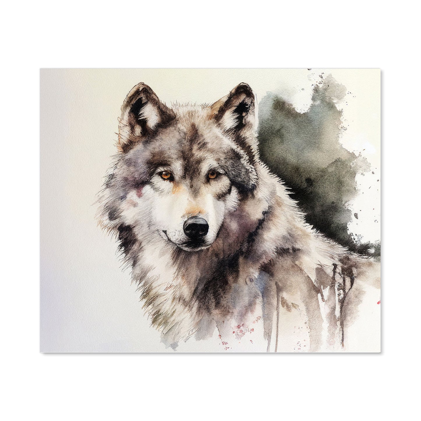 Loyal Wolf Watercolour Kitchen Splashback
