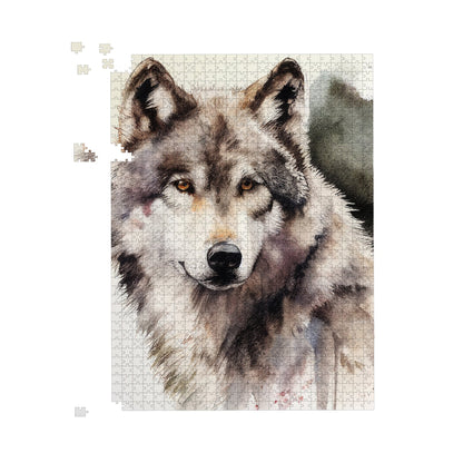 Loyal Wolf Watercolour Jigsaw Puzzle