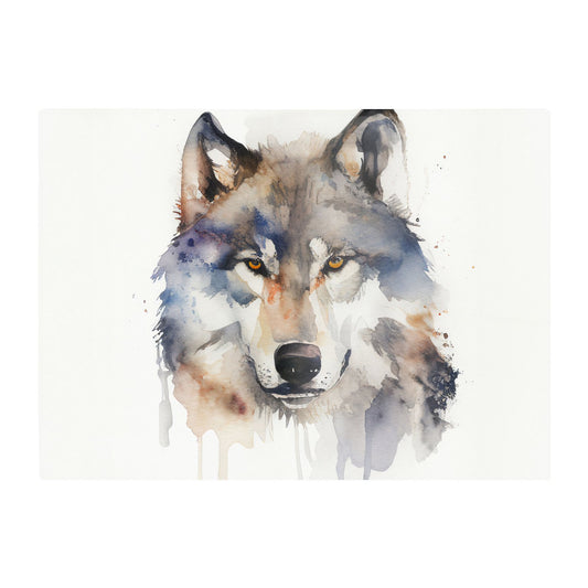 Wolf Watercolour Glass Chopping Board