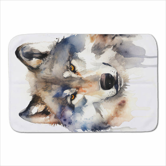 Wolf Watercolour Sherpa Blanket