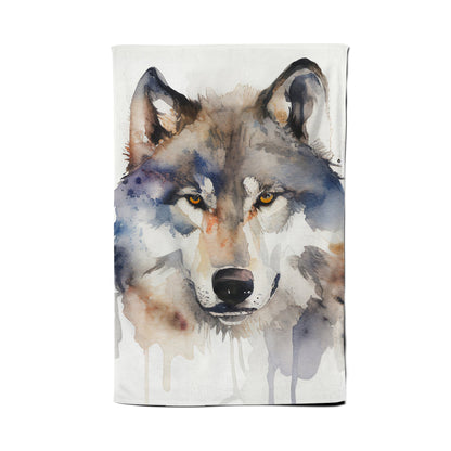 Wolf Watercolour Tea Towel