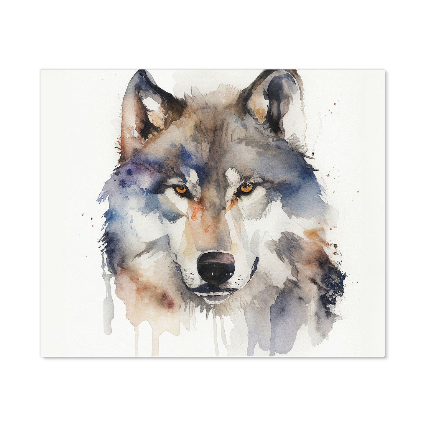 Wolf Watercolour Kitchen Splashback