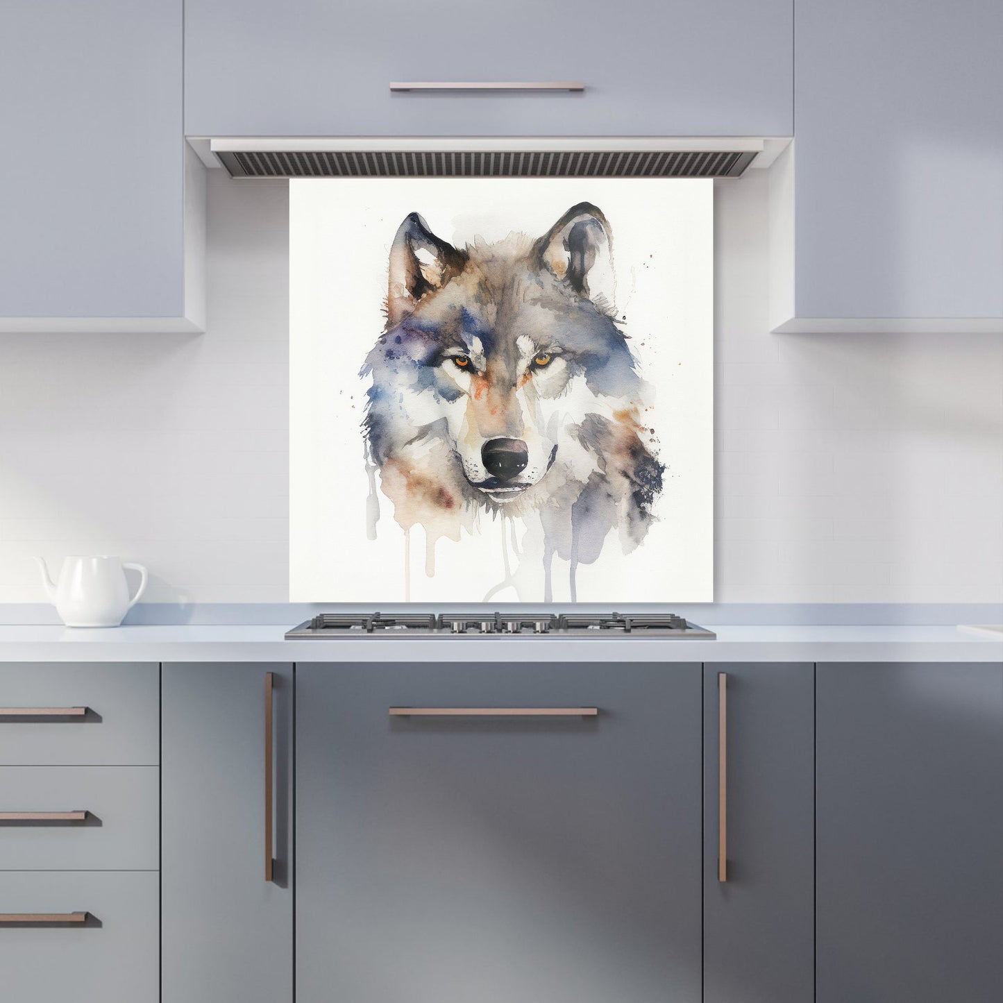 Wolf Watercolour Kitchen Splashback