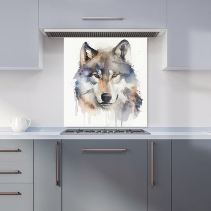 Wolf Watercolour Kitchen Splashback