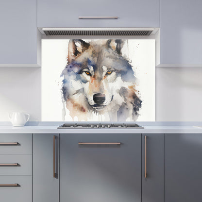 Wolf Watercolour Kitchen Splashback