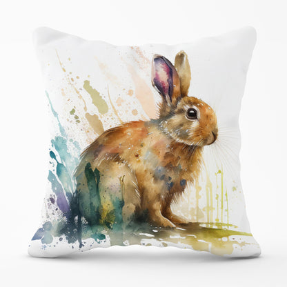 Rabbit Splash Watercolour Cushions