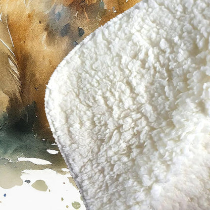 Rabbit Splash Watercolour Sherpa Blanket