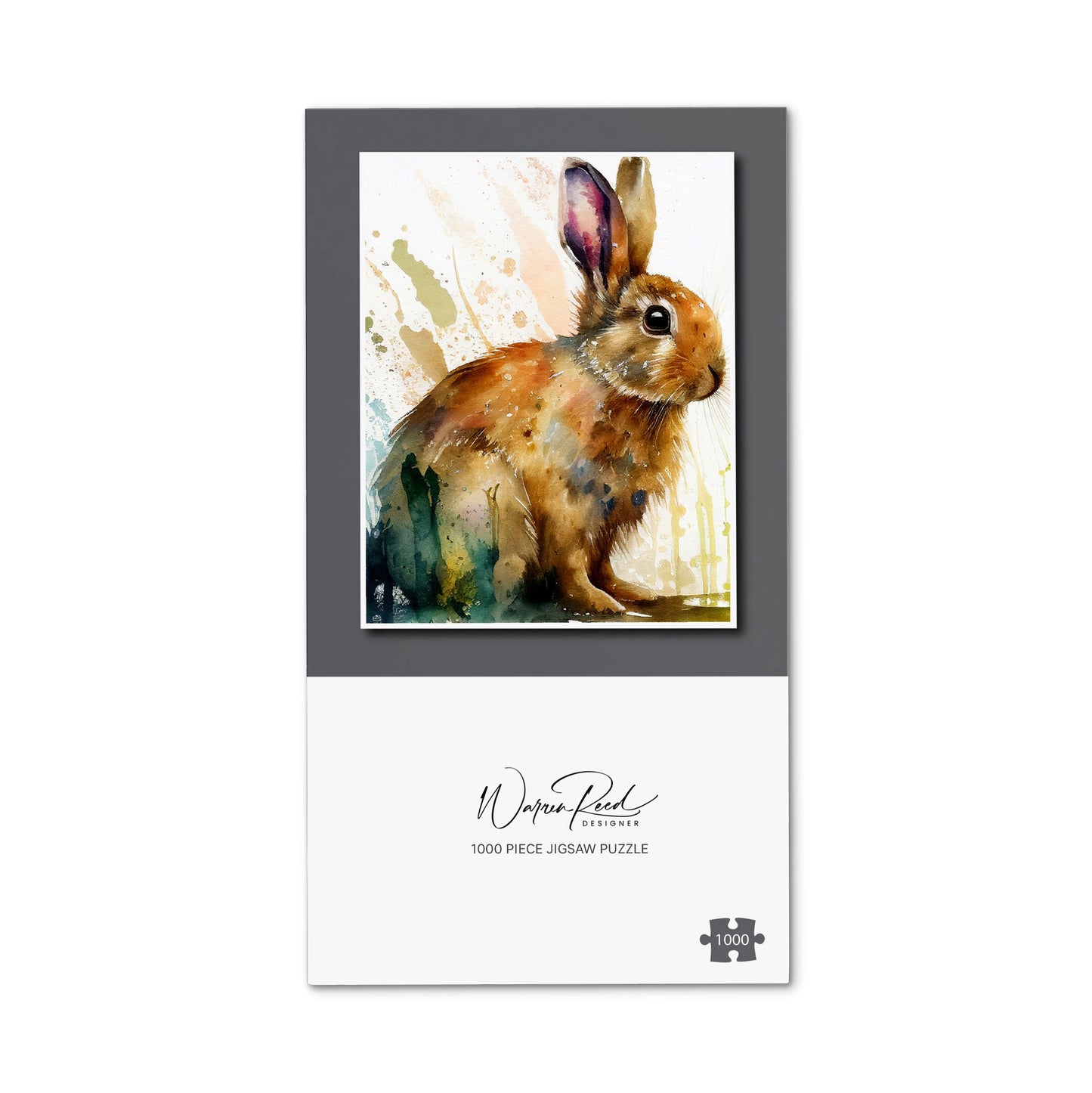Rabbit Splash Watercolour Jigsaw Puzzle