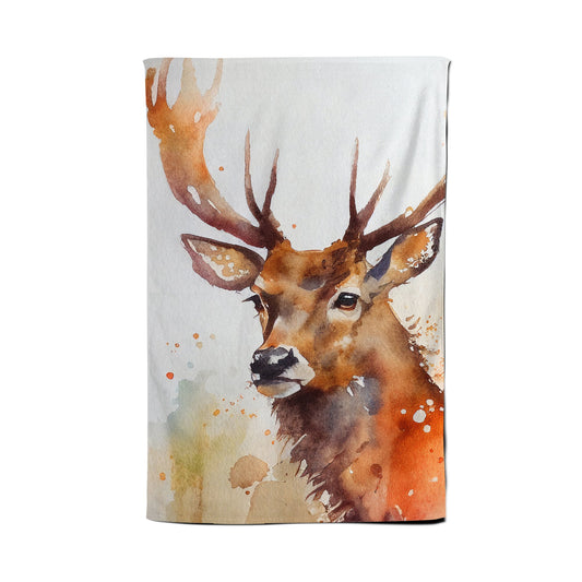 Majestic Stag Watercolour Tea Towel