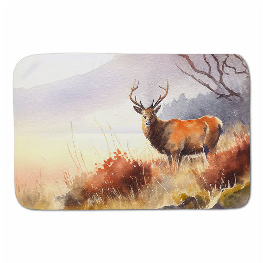 Stag Deer Water Colour Sherpa Blanket
