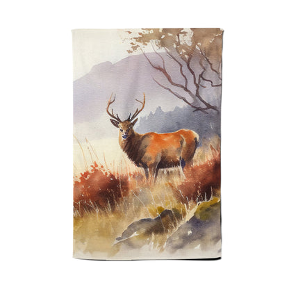 Stag Deer Water Colour Tea Towel