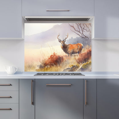Stag Deer Water Colour Kitchen Splashback