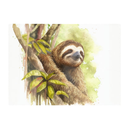 Sloth Watercolour Glass Chopping Board