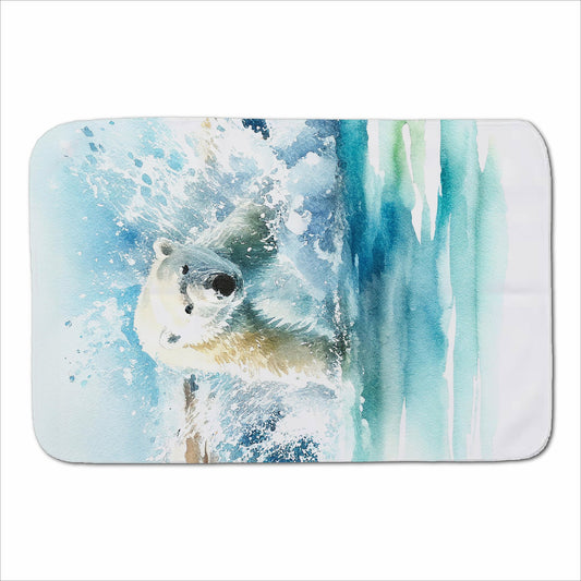 Hunting Polar Bear Watercolour Sherpa Blanket
