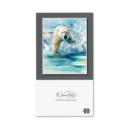 Hunting Polar Bear Watercolour Jigsaw Puzzle