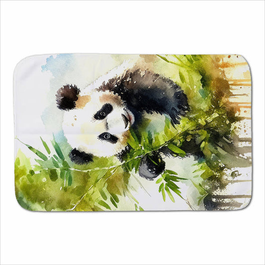 Panda Eating Bamboo Watercolour Sherpa Blanket