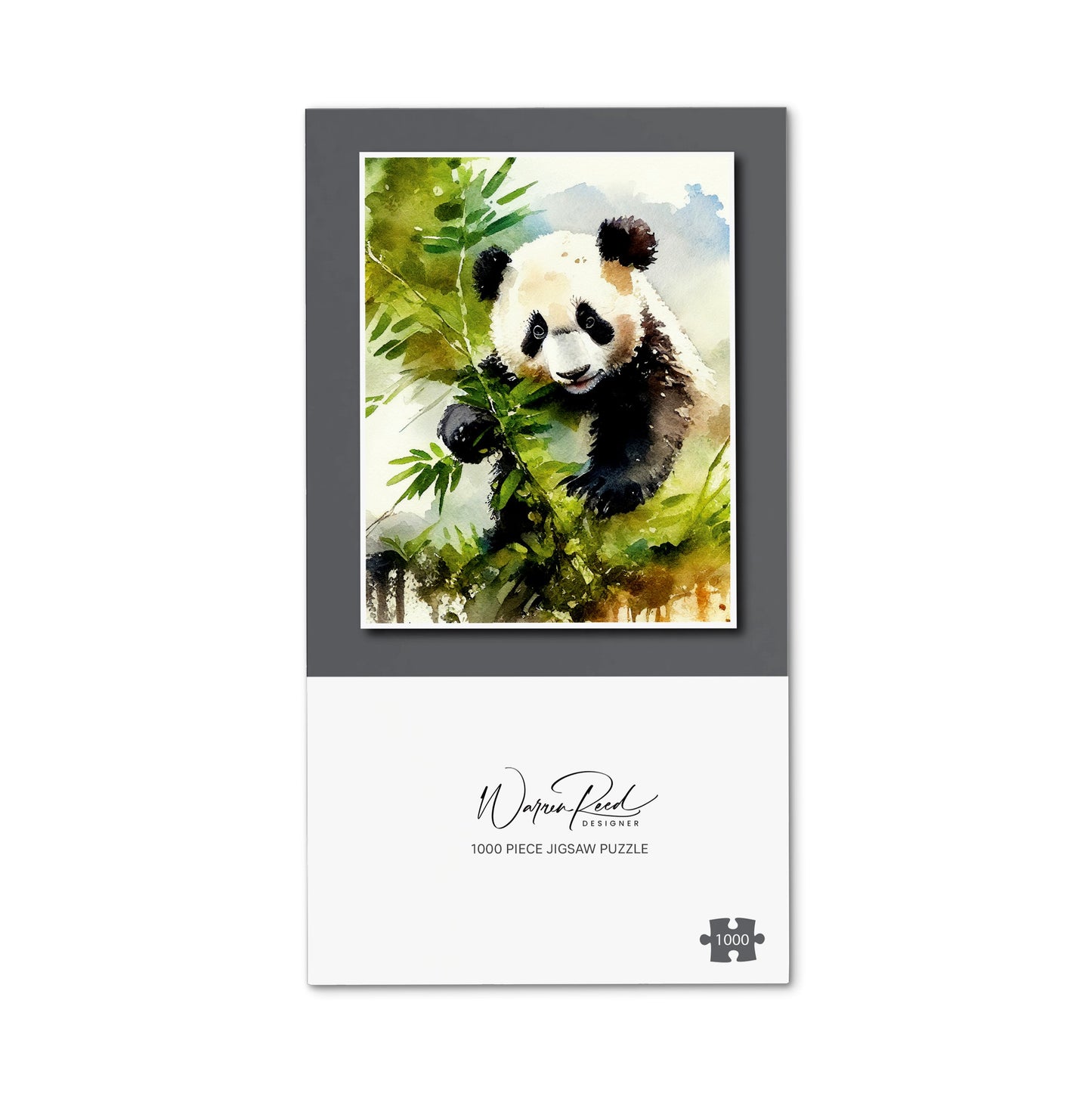 Panda Eating Bamboo Watercolour Jigsaw Puzzle