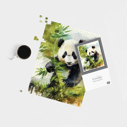 Panda Eating Bamboo Watercolour Jigsaw Puzzle