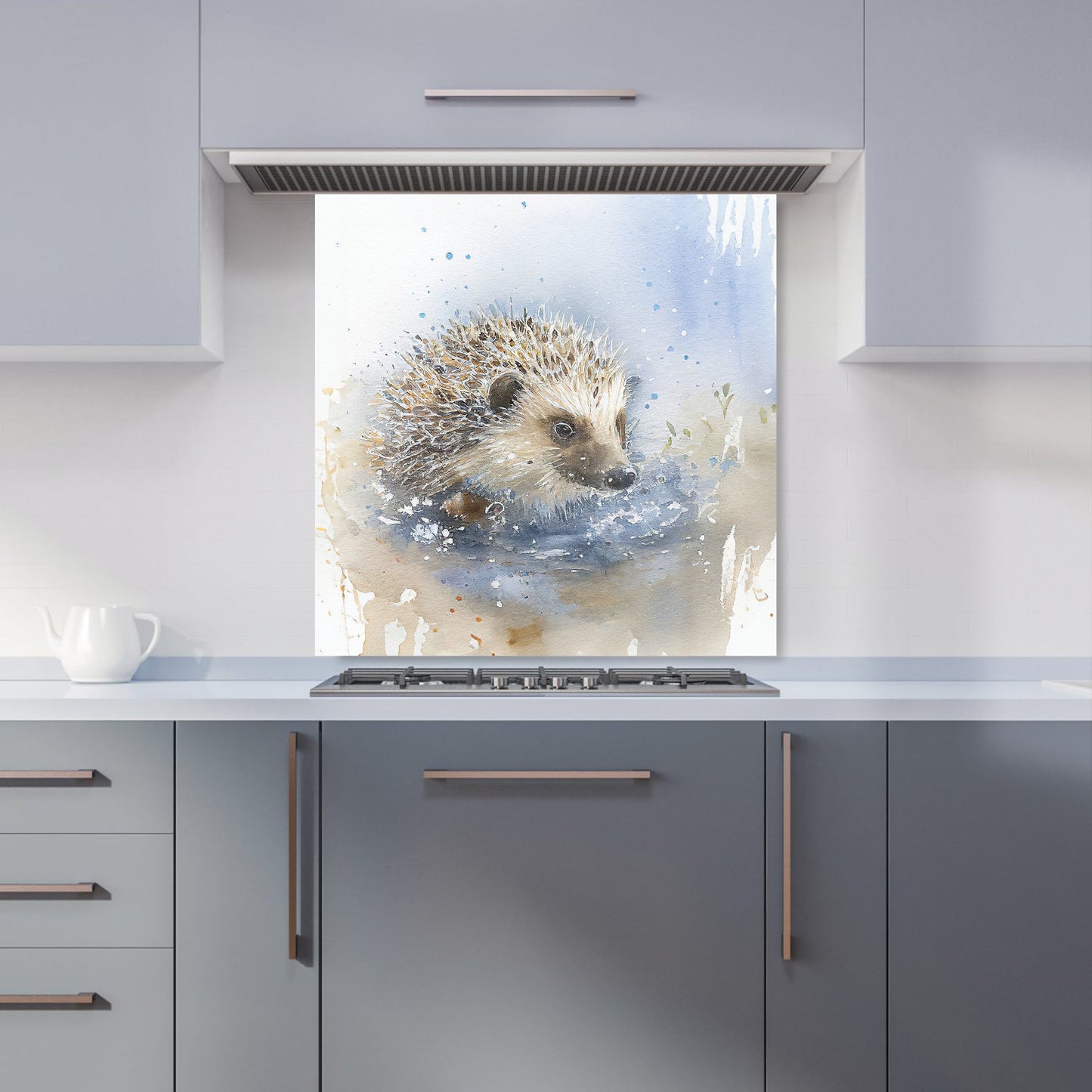 Hedgehog Watercolour Kitchen Splashback