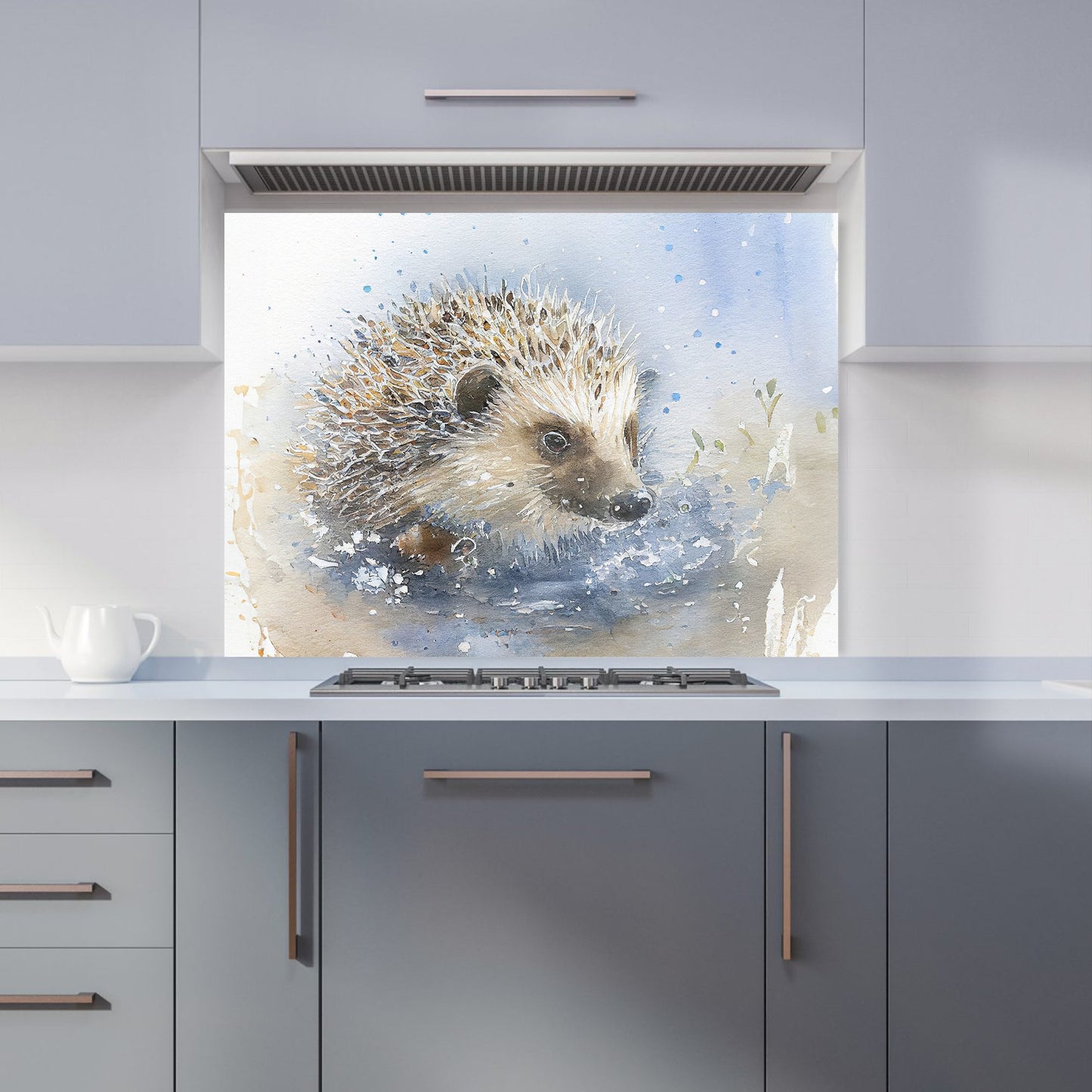 Hedgehog Watercolour Kitchen Splashback
