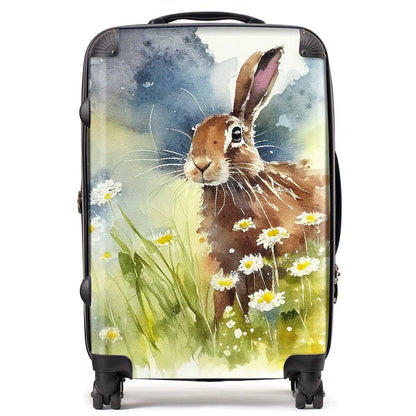 Hare And Daisies Watercolour Suitcase