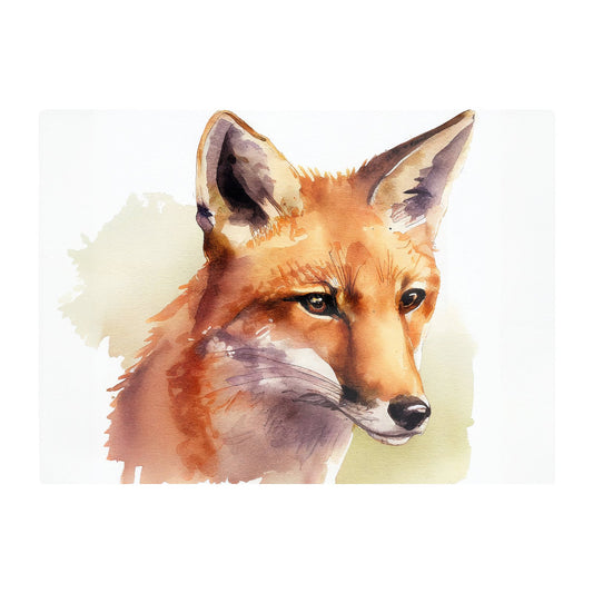 Fox Watercolour Glass Chopping Board