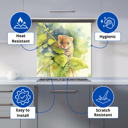 Dormouse Watercolour Kitchen Splashback