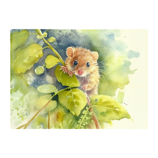 Dormouse Watercolour Glass Chopping Board