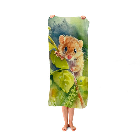 Dormouse Watercolour Beach Towel