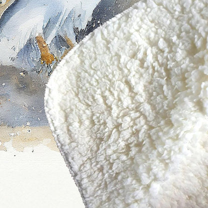 Barn Ano Owls Watercolour Sherpa Blanket