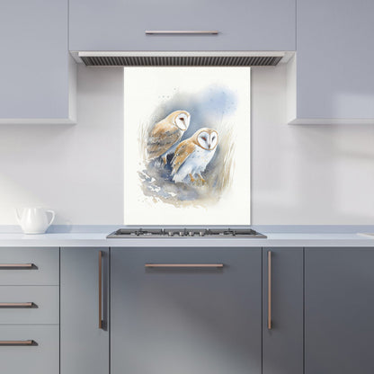 Barn Ano Owls Watercolour Kitchen Splashback