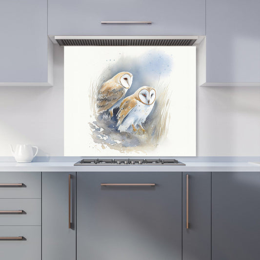 Barn Ano Owls Watercolour Kitchen Splashback