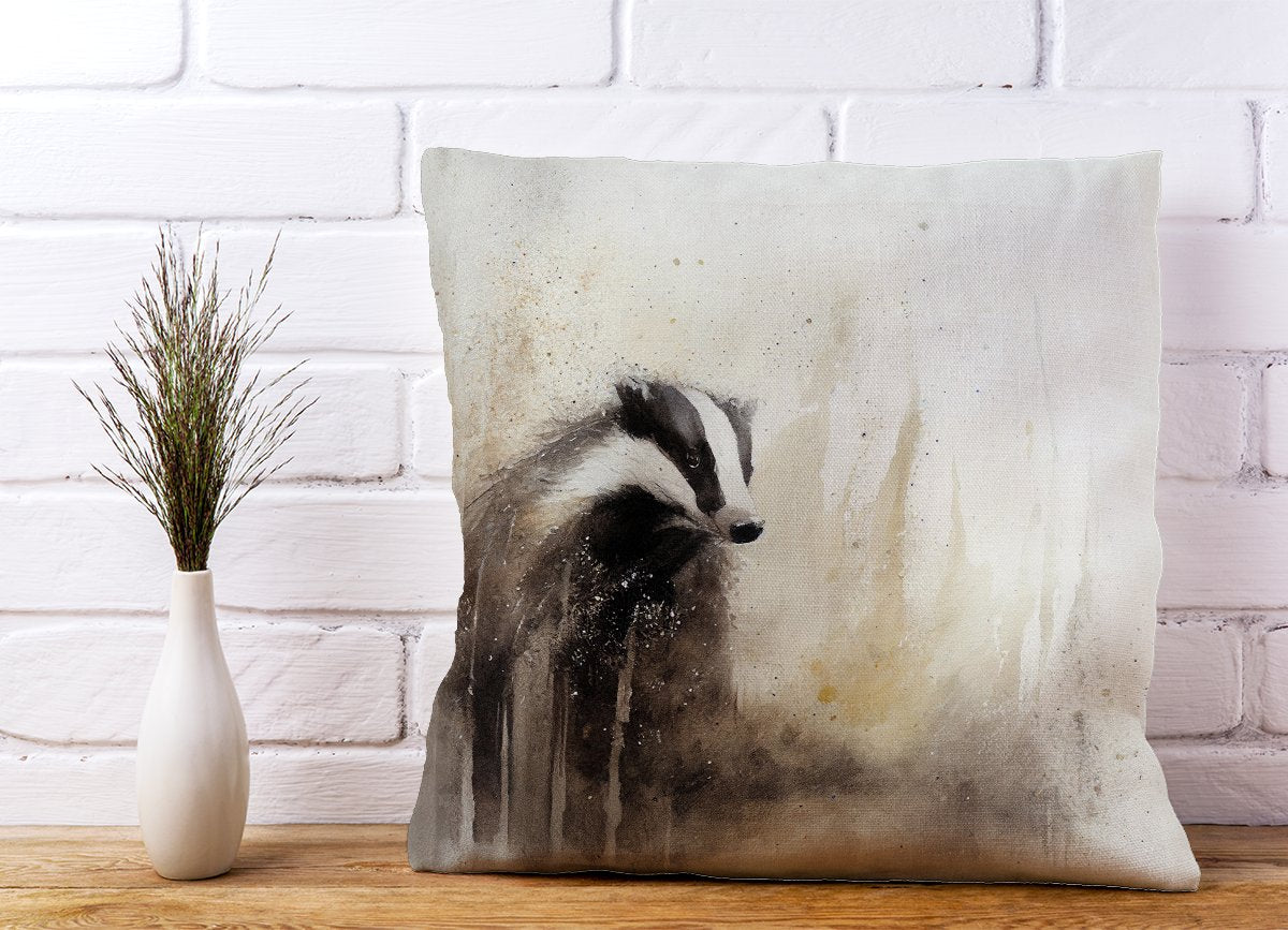 Badger Watercolour Cushions