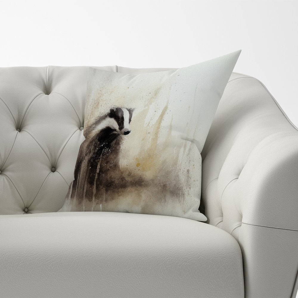 Badger Watercolour Cushions