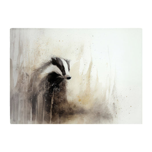 Badger Watercolour Glass Chopping Board