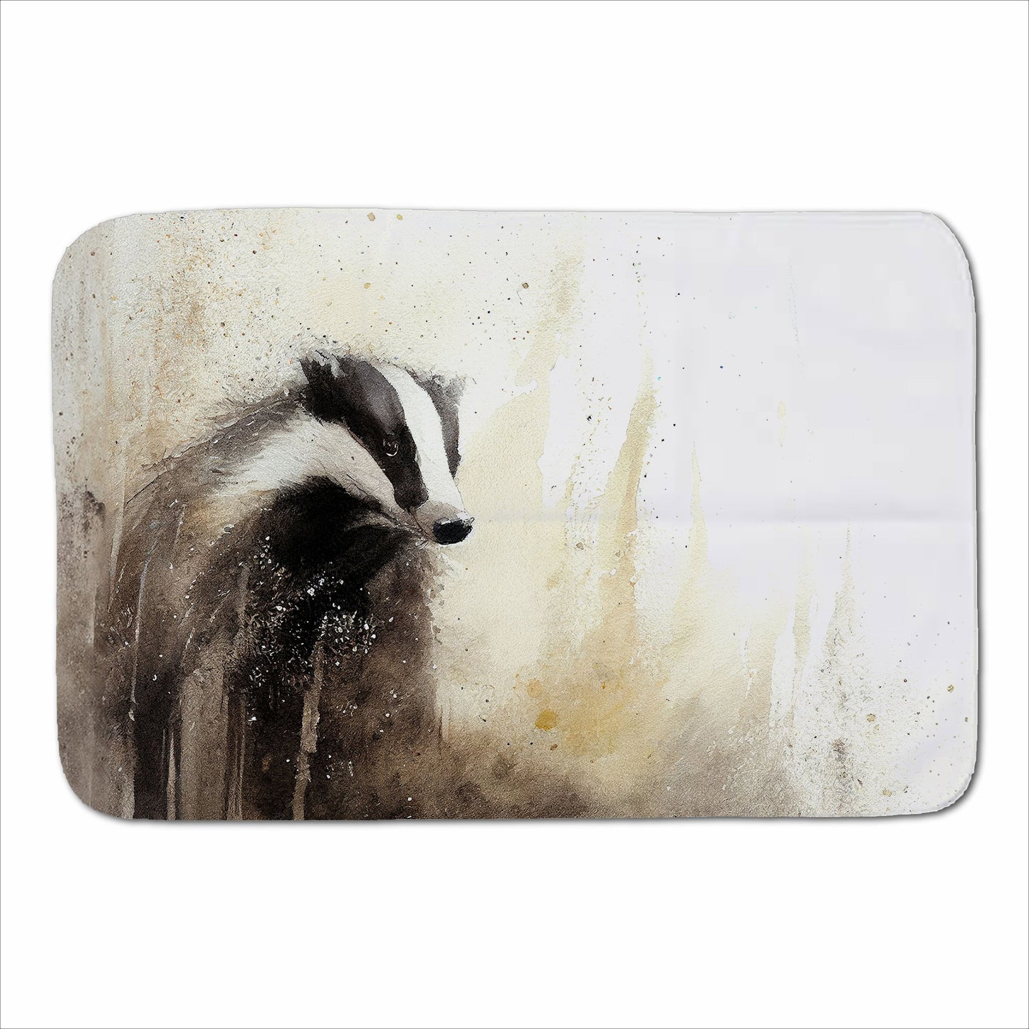 Badger Watercolour Sherpa Blanket