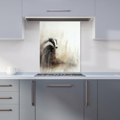 Badger Watercolour Kitchen Splashback