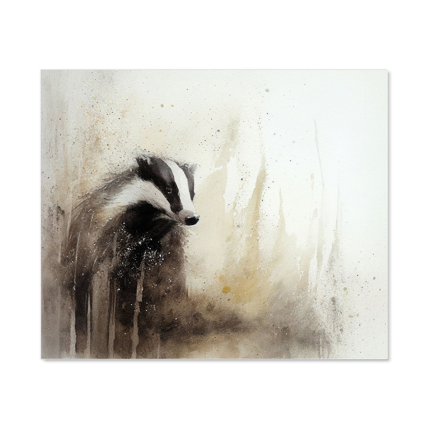 Badger Watercolour Kitchen Splashback