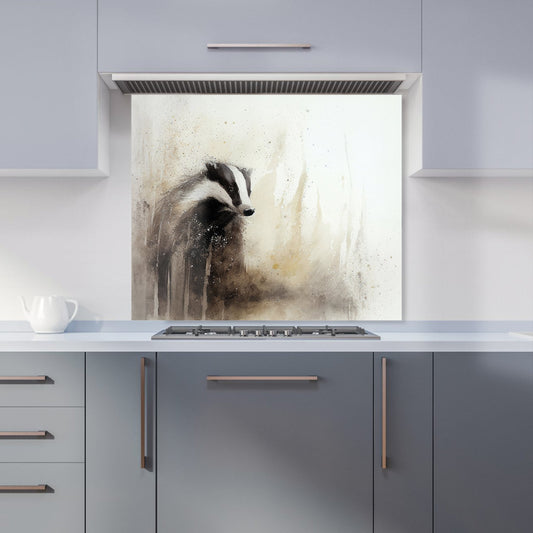 Badger Watercolour Kitchen Splashback