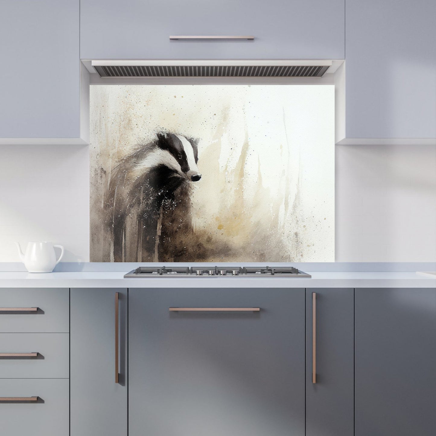 Badger Watercolour Kitchen Splashback